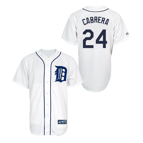 Miguel Cabrera #24 Youth Baseball Jersey-Detroit Tigers Authentic Home White Cool Base MLB Jersey